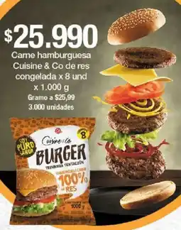 Jumbo Cuisine & Co carne hamburguesa de res congelada oferta