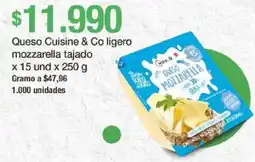 Jumbo Cuisine & Co queso ligero mozzarella tajado oferta