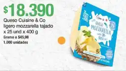 Jumbo Cuisine & Co queso ligero mozzarella tajado oferta