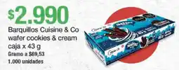 Jumbo Cuisine & Co barquillos wafer cookies & cream caja oferta