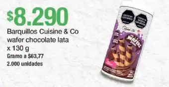 Cuisine & Co barquillos wafer chocolate lata