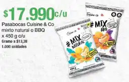 Jumbo Cuisine & Co pasabocas mixto natural o BBQ oferta
