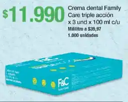 Jumbo Family care crema dental triple acción oferta