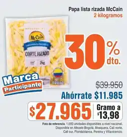 Alkosto McCain papa lista rizada oferta
