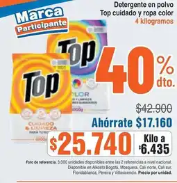 Alkosto Top detergente en polvo cuidado y ropa color oferta