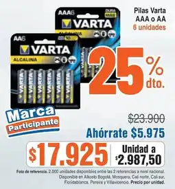 Alkosto Pilas varta AAA o AA oferta