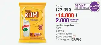 Metro Leche en polvo klim 840g oferta