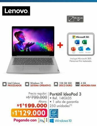 Metro Computador portátil lenovo oferta
