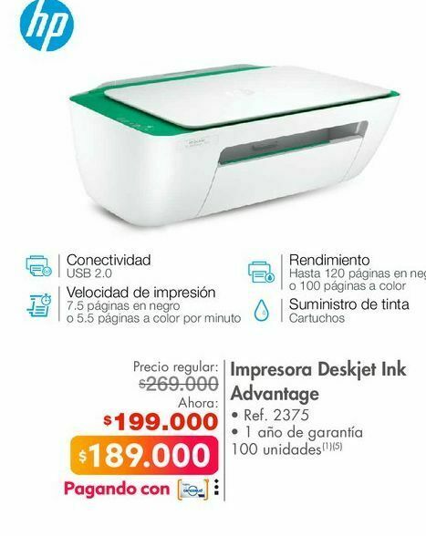 Oferta Impresora hp en Metro