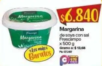 Super Inter Margarina de Soya con Sal Frescampo 500g oferta