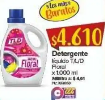 Super Inter Detergente Líquido Floral TLD 1,000ml oferta