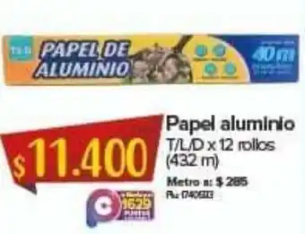 Super Inter Papel Aluminio TLD 12 rollos oferta