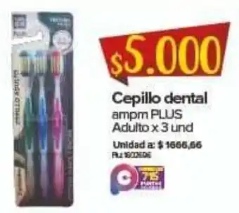Super Inter Cepillo Dental Adulto ampm Plus 3 unid oferta