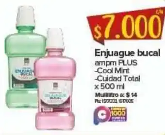 Enjuague Bucal Cool Mint/Cuidad Total ampm Plus 500ml