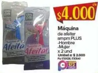 Super Inter Máquina de Afeitar Hombre/Mujer ampm Plus 2 unid oferta