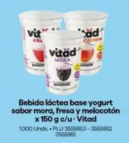 Surtimayorista Vitad bebida láctea base yogurt sabor mora, fresa y melocotón oferta