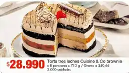 Metro Cuisine & Co torta tres leches brownie oferta