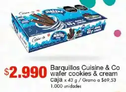 Metro Cuisine & Co barquillos wafer cookies & cream caja oferta