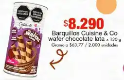 Metro Cuisine & Co barquillos wafer chocolate lata oferta