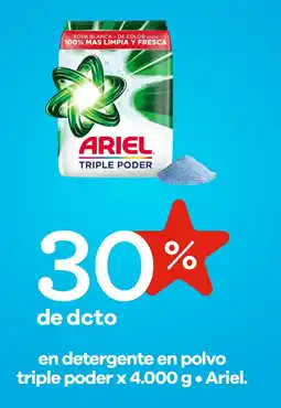 Éxito Ariel en detergente en polvo triple poder oferta