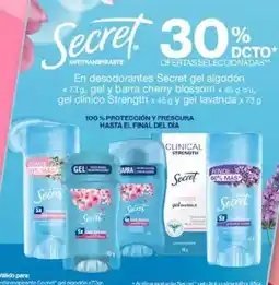 Metro Secret en desodorantes gel algodón oferta