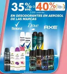 Metro Rexona, Dove, Axe en desodorantes en aerosol de las marcas oferta