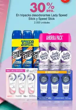 Metro Lady speed stick y speed stick en tripacks desodorantes oferta