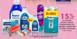Metro En cuidado de pies yodora, acetaminofén fort, algodón, copitos mk y curitas curebands oferta