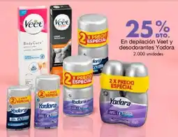 Metro Veet y desodorantes yodora en depilación oferta