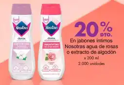 Metro Nosotras en jabones íntimos agua de rosas o extracto de algodón oferta