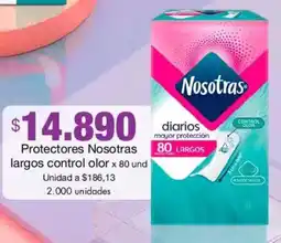 Metro Nosotras protectores largos control olor oferta