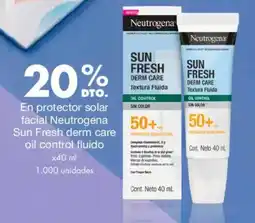 Metro Sun fresh en protector solar facial neutrogena derm care oil control fluido oferta