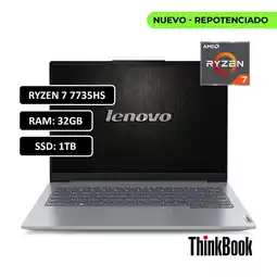 Falabella PORTATIL THINKBOOK RYZEN 7 7735HS - 32GB DDR5 - 1TB SSD - 14 WUXGA - RJ45 - WIN 11 PRO oferta