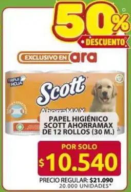 Ara Scott Ahorramax papel higienico oferta