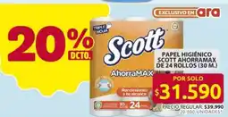 Ara Scott papel higiénico ahorramax oferta