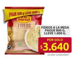 Ara A la mesa fideos pague oferta
