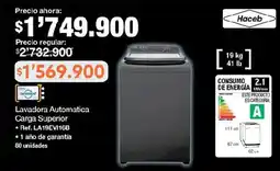 Jumbo Haceb lavadora automatica carga superior oferta