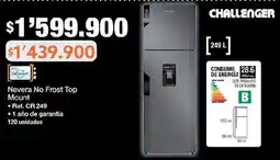 Jumbo Challenger nevera no frost top mount oferta