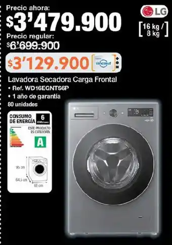 Jumbo Lg lavadora secadora carga frontal oferta