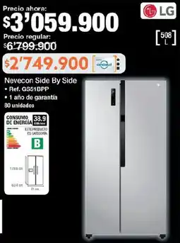 Jumbo Lg nevecon side by side oferta