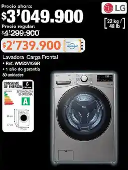 Jumbo Lg lavadora carga frontal oferta