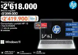 Jumbo Hp computador portátil 15 oferta