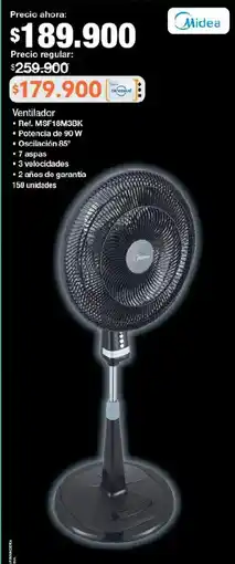 Jumbo Midea ventilador oferta