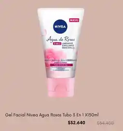 Colsubsidio Nivea agua rosas gel facial tubo 3 en 1 oferta