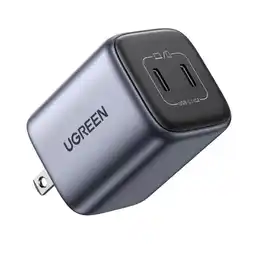Falabella Cargador Mini Adaptador De 45W GAN, Carga Rápida , 2 Puestos USB-C, Color Negro oferta