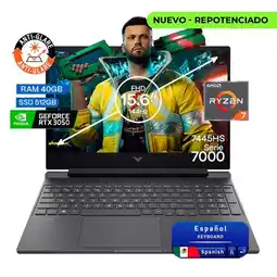 Falabella Portátil Gamer Victus AMD Ryzen 7 RAM 40GB SSD 512GB RTX 3050 6GB 144Hz oferta