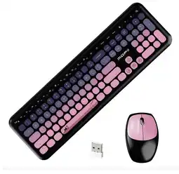Falabella Teclado Y Mouse Moffi 666 Inalámbrico Negro con Morado oferta