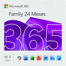 Falabella Office 365 Familia 24 Meses - 6 Usuarios 6TB OneDrive 30 Dispositivos PIN Original oferta