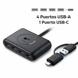 Falabella Adaptador HUB 4 Puertos, 4 USB-A 3.0 Con USB-C, Negro 1 Metro oferta