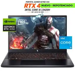 Falabella PORTATIL GAMER NITRO V15 - CORE I5 13420H - RTX 4050 6GB - 24GB RAM - SSD 512GB -15,6 FHD 165HZ oferta